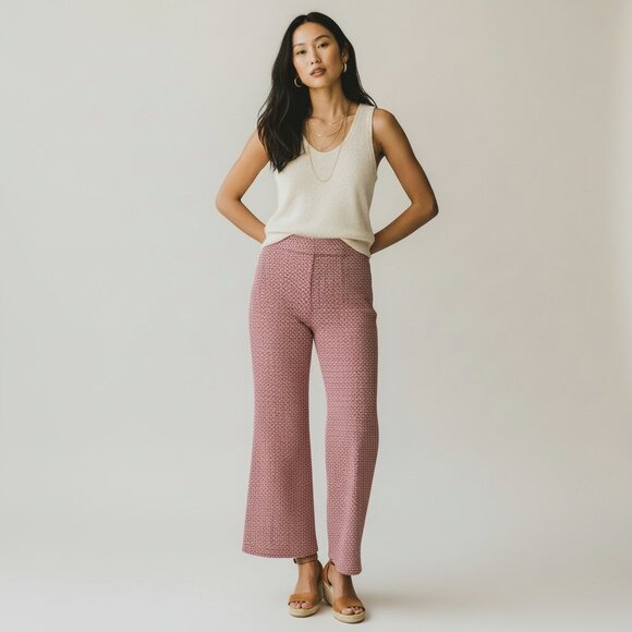 Anthropologie Pants - Anthropologie Maeve Red High Rise Wide Leg Bohemian Flare Lightweight Pants 4